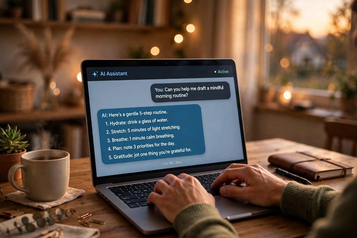Laptop running a local AI assistant, a practical illustration of the small language models vs large language models explained in this guide