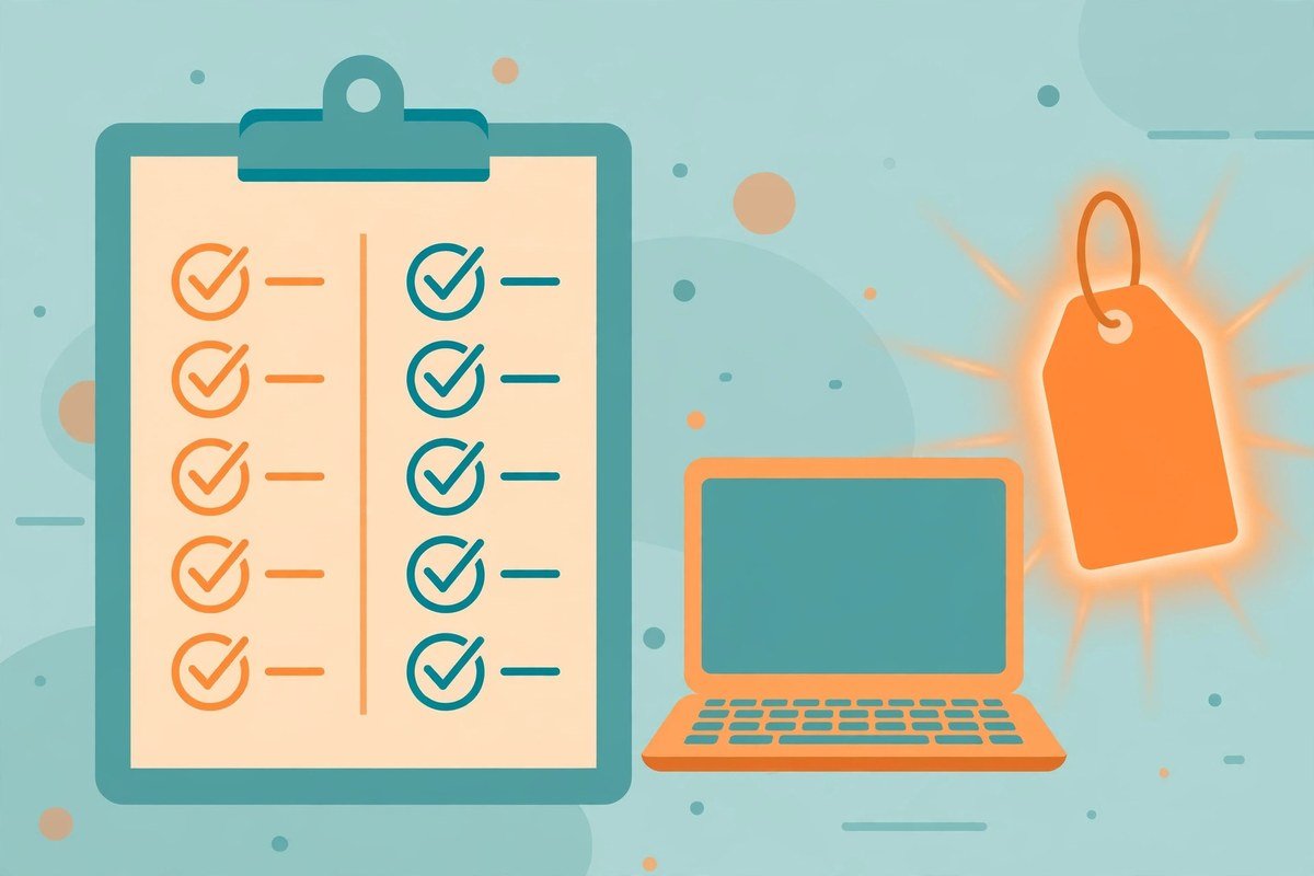 Comparison checklist graphic for choosing between two AI coding tools with feature checkmarks