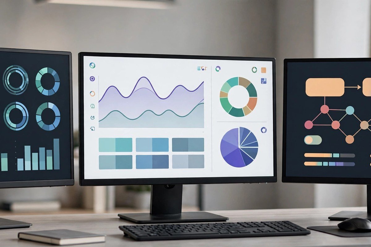 Split view comparing three automation dashboards side by side