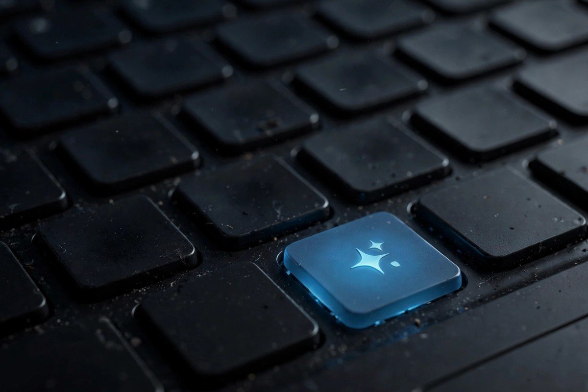 Close-up of a laptop keyboard with the AI Copilot key highlighted